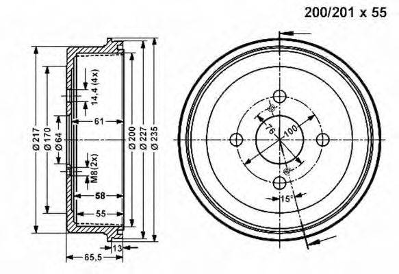 VEMA 801075 Тормозной барабан
