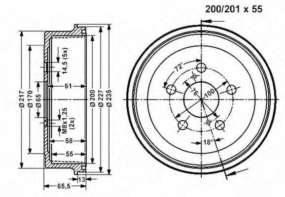 VEMA 801084 Тормозной барабан