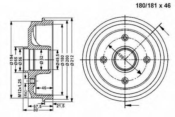 VEMA 801099 Тормозной барабан