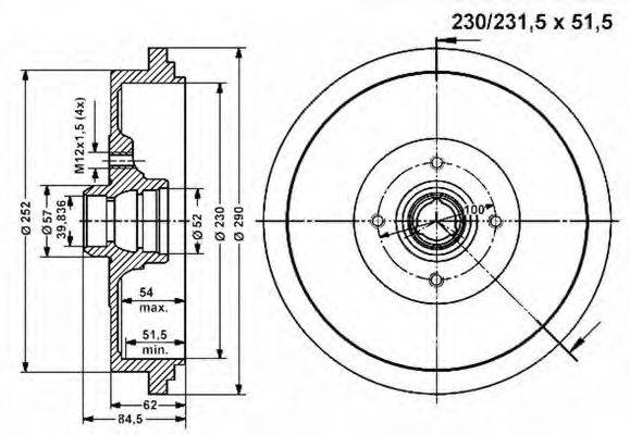 VEMA 801112 Тормозной барабан