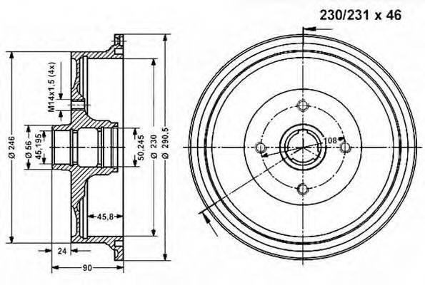 VEMA 801114 Тормозной барабан