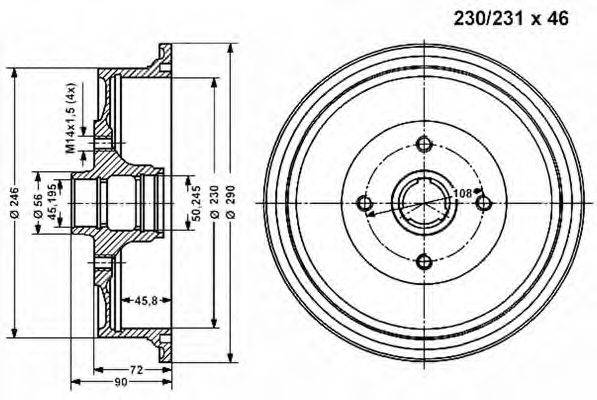 VEMA 801115 Тормозной барабан