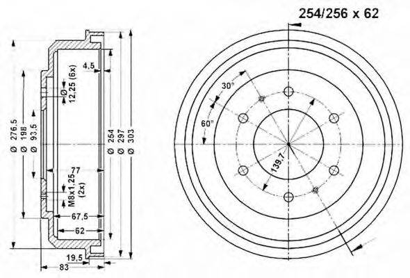 VEMA 801136 Тормозной барабан