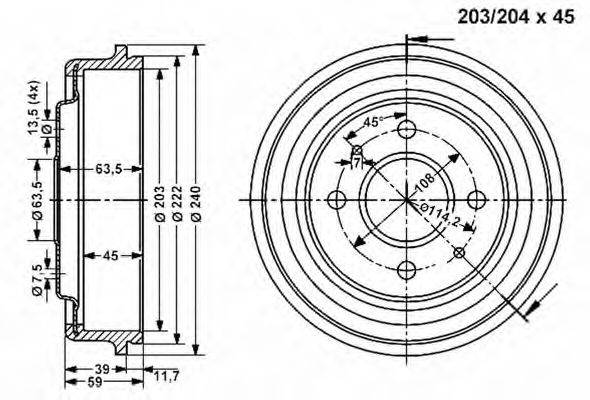 VEMA 801167 Тормозной барабан