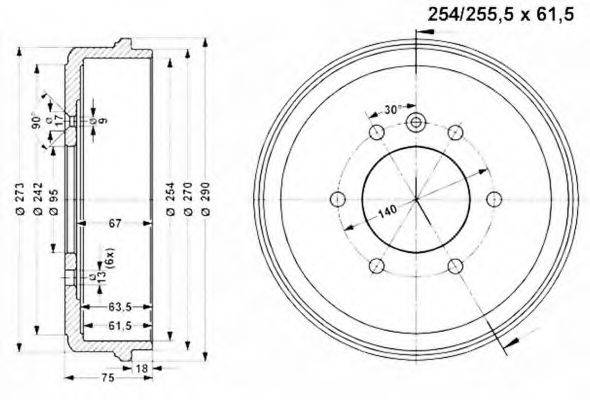 VEMA 801168 Тормозной барабан