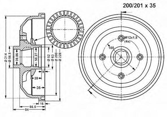 VEMA 801169 Тормозной барабан