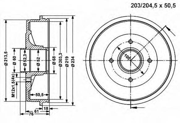 VEMA 801218 Тормозной барабан