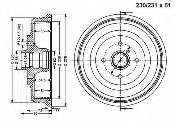 VEMA 801232 Тормозной барабан