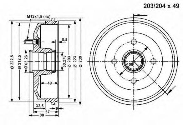 VEMA 801268 Тормозной барабан