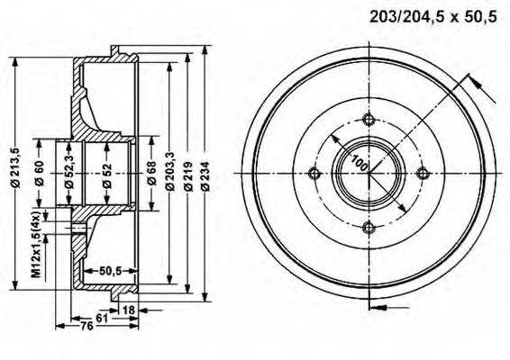 VEMA 801312 Тормозной барабан