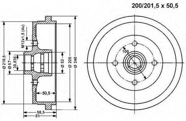 VEMA 801321 Тормозной барабан