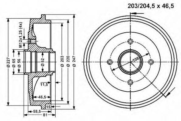 VEMA 801336 Тормозной барабан