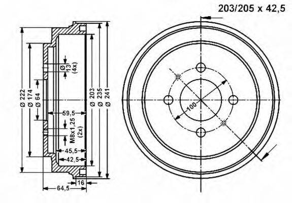 VEMA 801344 Тормозной барабан