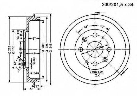 VEMA 801355 Тормозной барабан