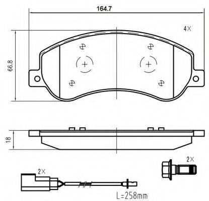 VEMA K425700 Комплект тормозных колодок, дисковый тормоз