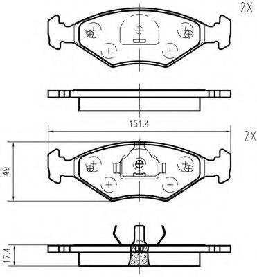 VEMA K621901 Комплект тормозных колодок, дисковый тормоз