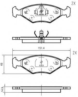 VEMA K621902 Комплект тормозных колодок, дисковый тормоз