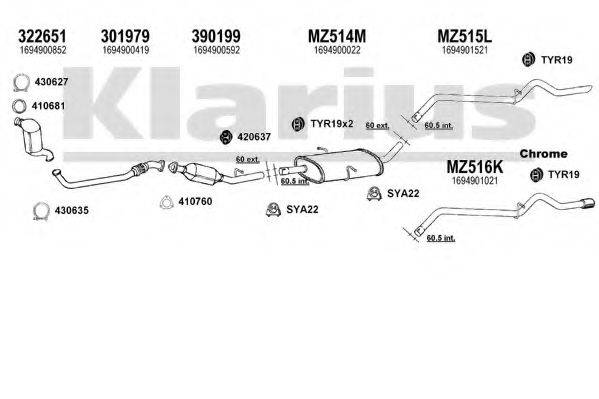 KLARIUS 600859U Система выпуска ОГ