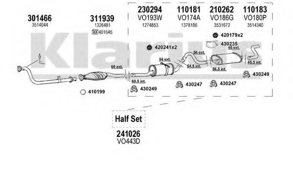 KLARIUS 960087E Система выпуска ОГ