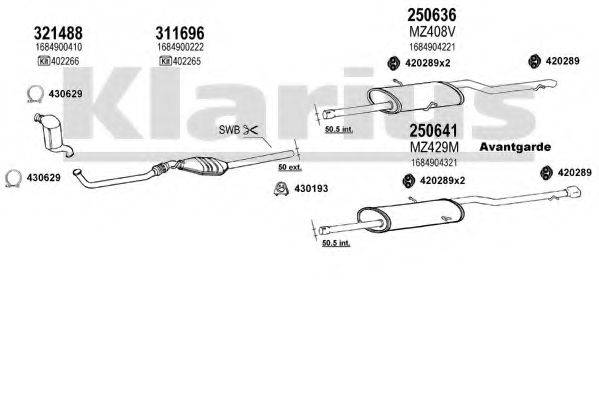 KLARIUS 600431E Система выпуска ОГ