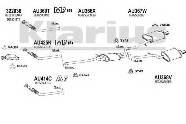 KLARIUS 940612U Система выпуска ОГ