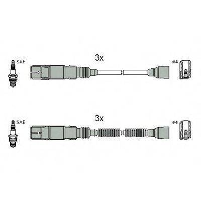 HITACHI 134952 Комплект проводов зажигания