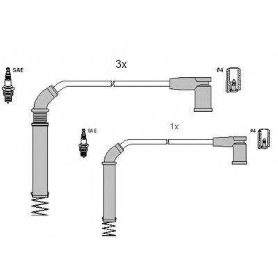 HITACHI 134964 Комплект проводов зажигания