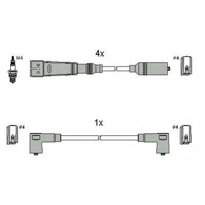 HITACHI 134786 Комплект проводов зажигания