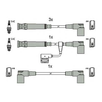 HITACHI 134805 Комплект проводов зажигания