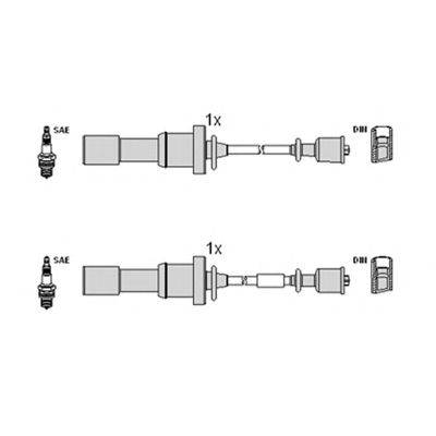 HITACHI 134376 Комплект проводов зажигания