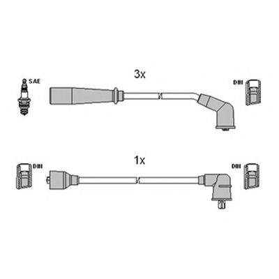 HITACHI 134120 Комплект проводов зажигания