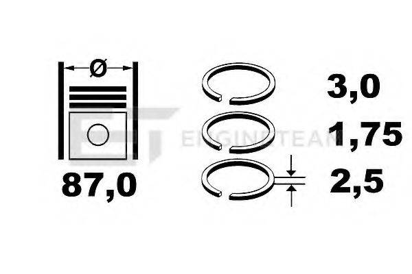 ET ENGINETEAM R1004500 Комплект поршневых колец