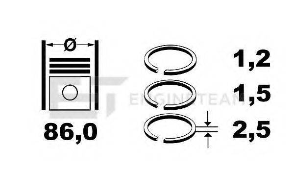 ET ENGINETEAM R1007400 Комплект поршневых колец