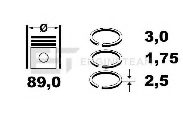 ET ENGINETEAM R1008800 Комплект поршневых колец