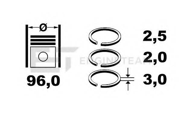 ET ENGINETEAM R4001400 Комплект поршневых колец