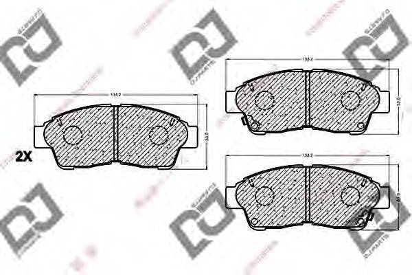 DJ PARTS BP1000 Комплект тормозных колодок, дисковый тормоз