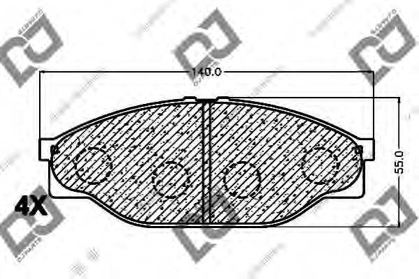 DJ PARTS BP1008 Комплект тормозных колодок, дисковый тормоз