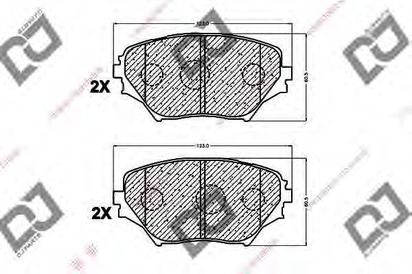 DJ PARTS BP1011 Комплект тормозных колодок, дисковый тормоз