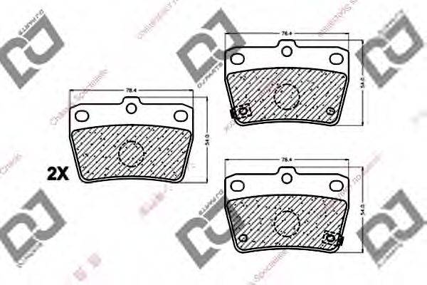 DJ PARTS BP1012 Комплект тормозных колодок, дисковый тормоз