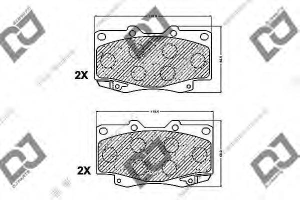 DJ PARTS BP1044 Комплект тормозных колодок, дисковый тормоз