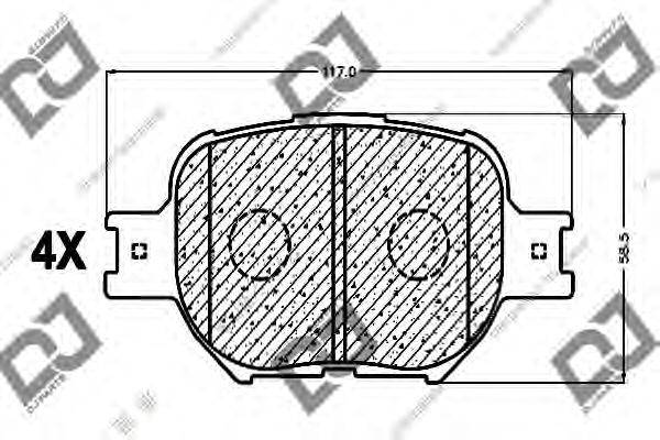DJ PARTS BP1050 Комплект тормозных колодок, дисковый тормоз