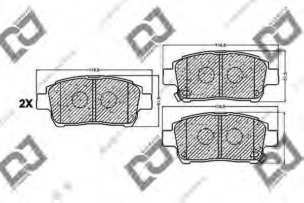 DJ PARTS BP1051 Комплект тормозных колодок, дисковый тормоз