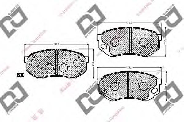 DJ PARTS BP1058 Комплект тормозных колодок, дисковый тормоз