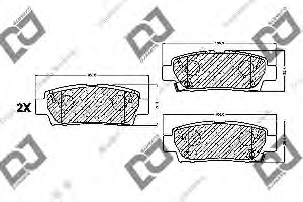 DJ PARTS BP1068 Комплект тормозных колодок, дисковый тормоз