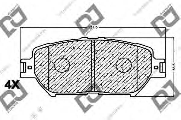 DJ PARTS BP1137 Комплект тормозных колодок, дисковый тормоз