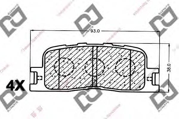 DJ PARTS BP1138 Комплект тормозных колодок, дисковый тормоз