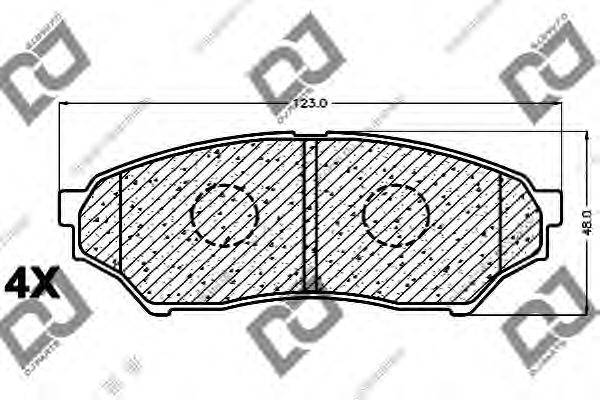 DJ PARTS BP1206 Комплект тормозных колодок, дисковый тормоз