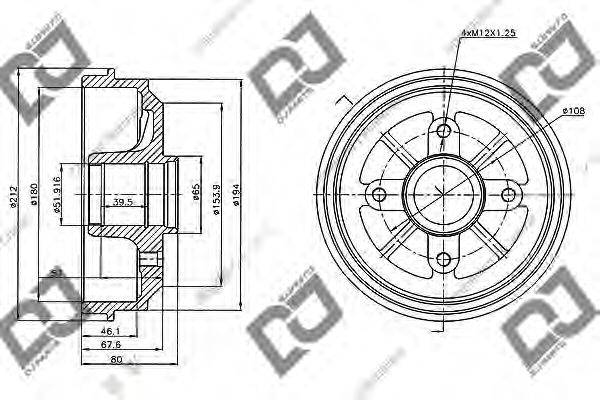 DJ PARTS BR1017 Тормозной барабан