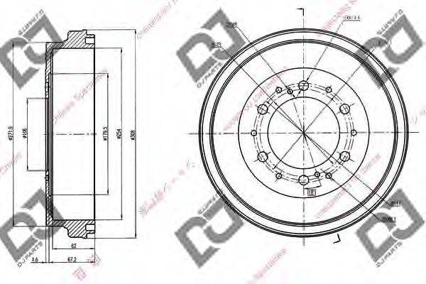 DJ PARTS BR1028 Тормозной барабан