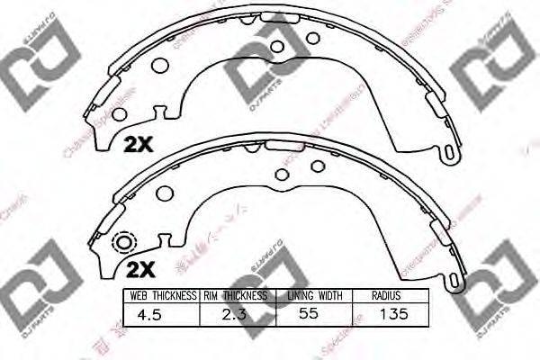 DJ PARTS BS1012 Комплект тормозных колодок